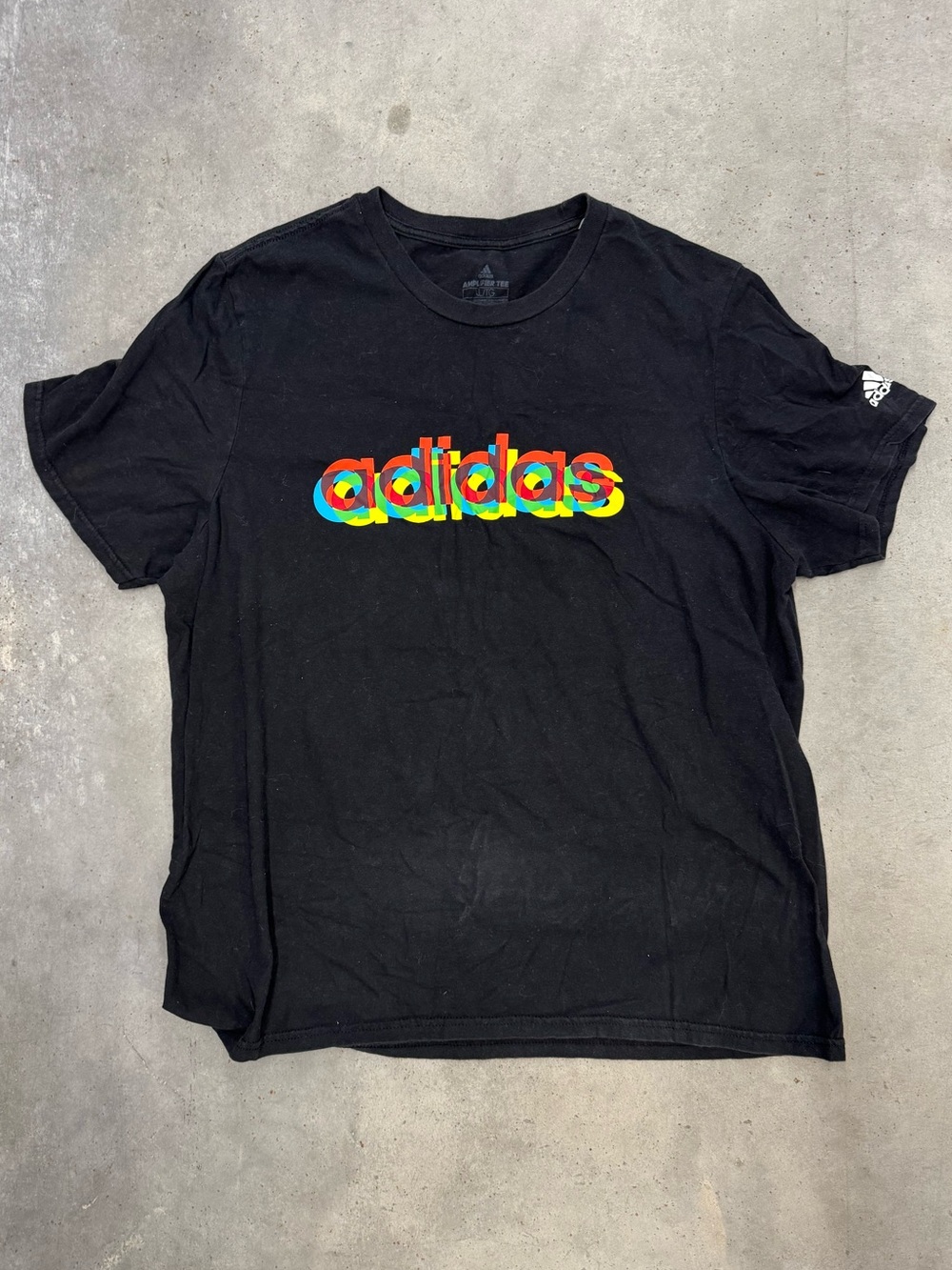 Adidas Men’s Black Multicolor Logo Graphic T-Shirt Size XL